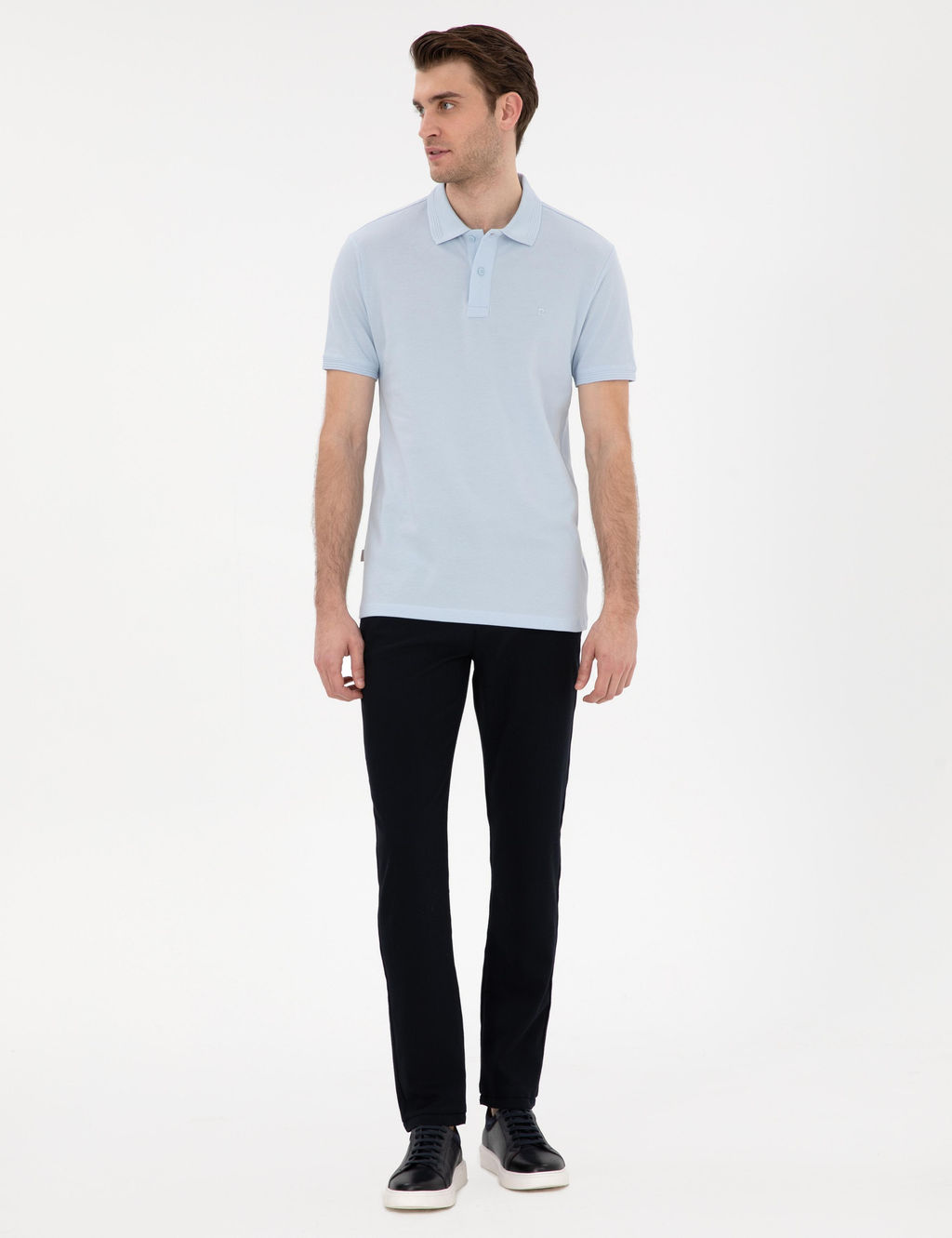 A__k Mavi Slim Fit K_vr_lmaz Polo Yaka Basic Ti__rt - Pierre cardin фото 4