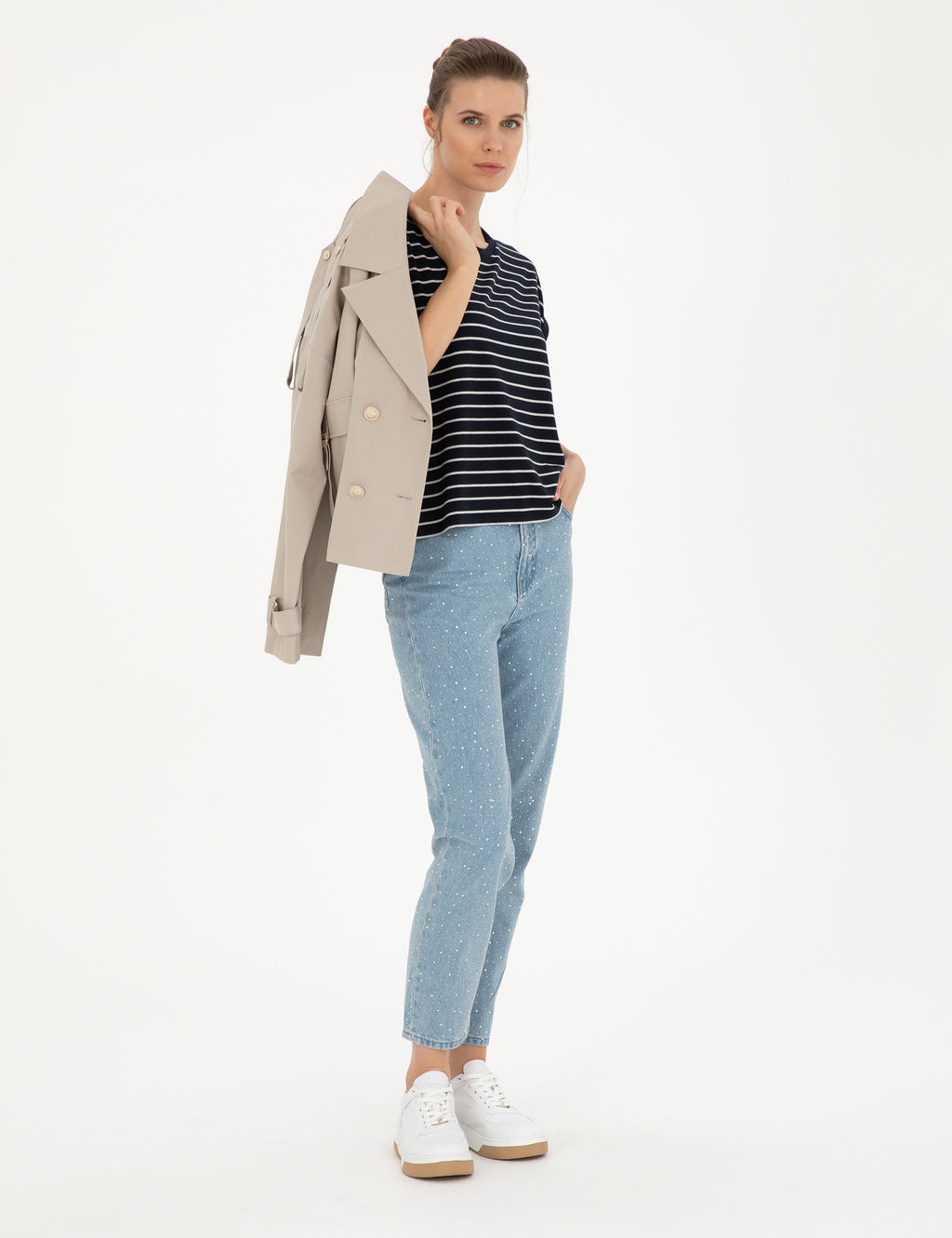 Lacivert Comfort Fit _izgili Ti__rt