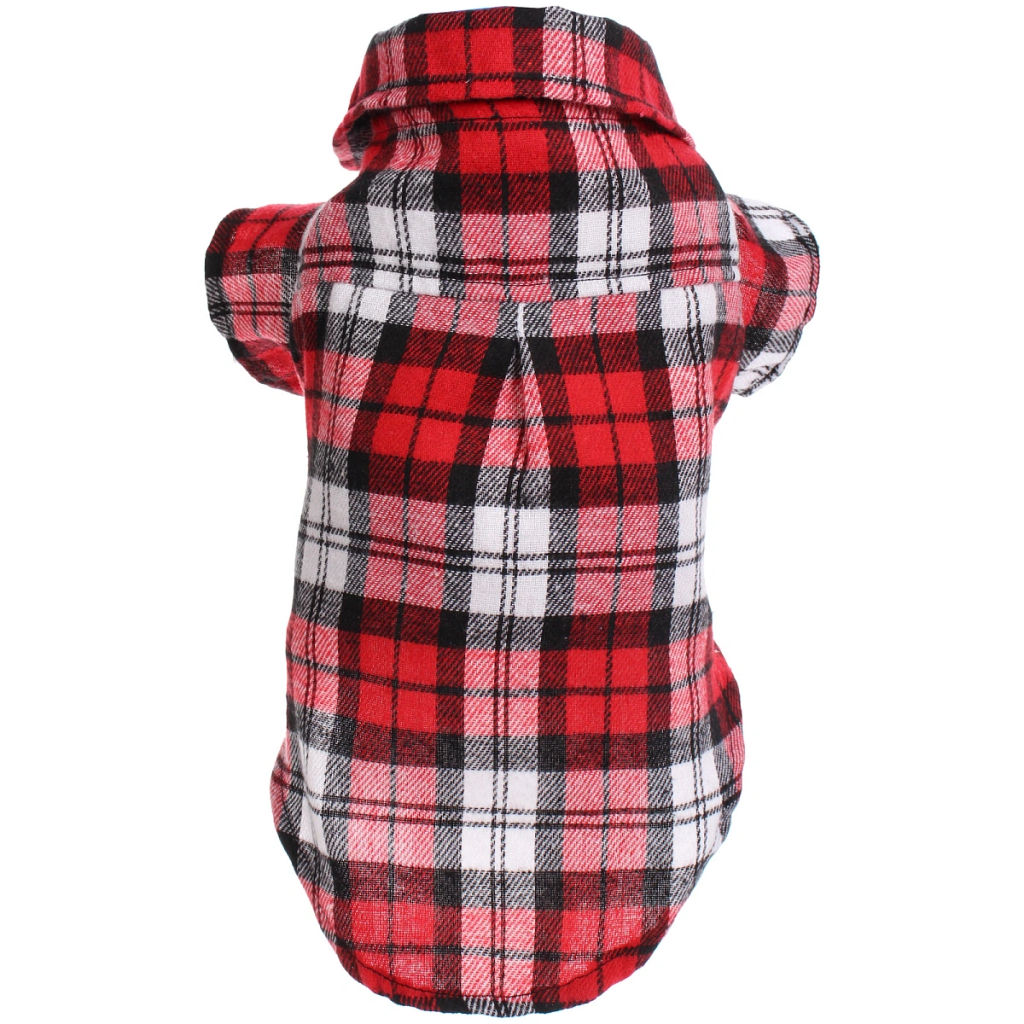 Кофта - рубашка фланелевая для мелких пород собак и кошек "BRO Style", цвет красный, р L