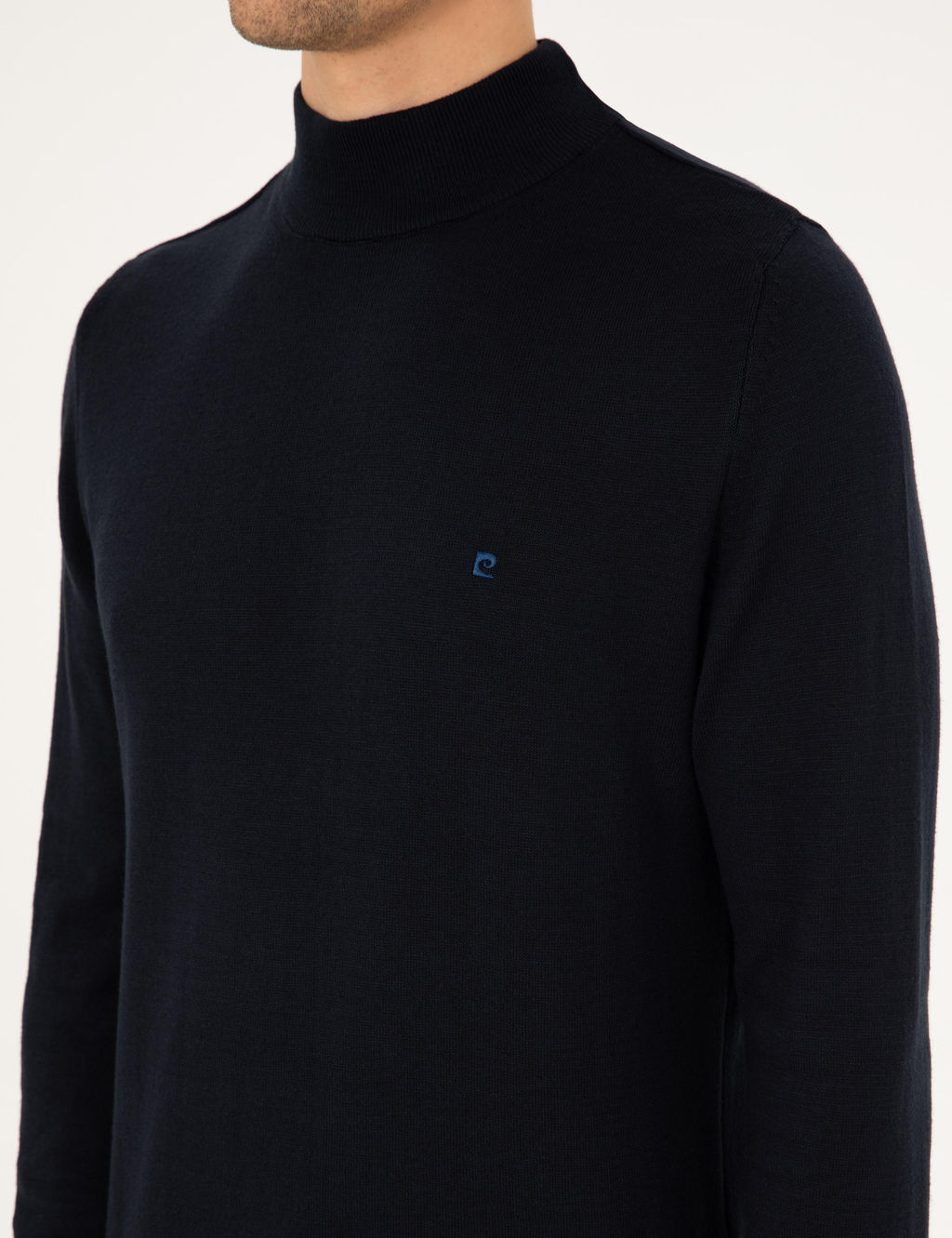 Lacivert Slim Fit Yar_m Bal_k__ Yaka Basic Triko Kazak - Pierre cardin фото 7
