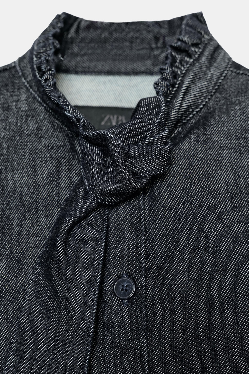 ZW COLLECTION DENIM SHIRT WITH BOW - Zara фото 7