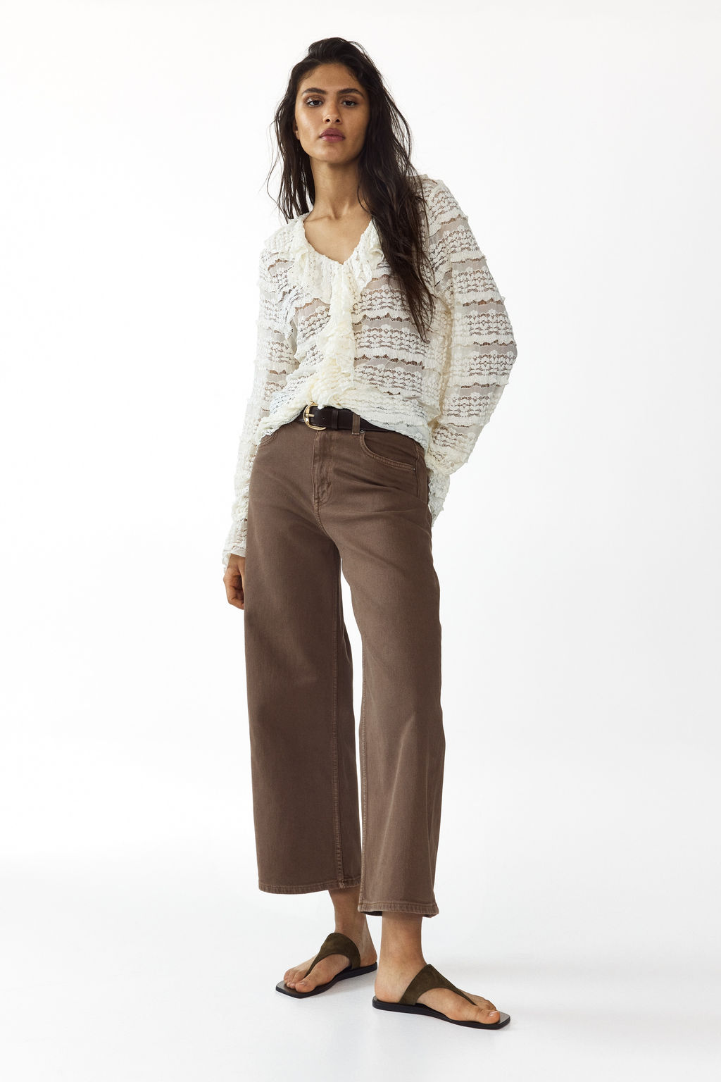 Wide High Waist Ankle Jeans - H&m фото 7