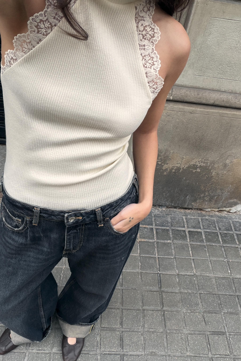 RIBBED LACE T-SHIRT - Zara фото 13