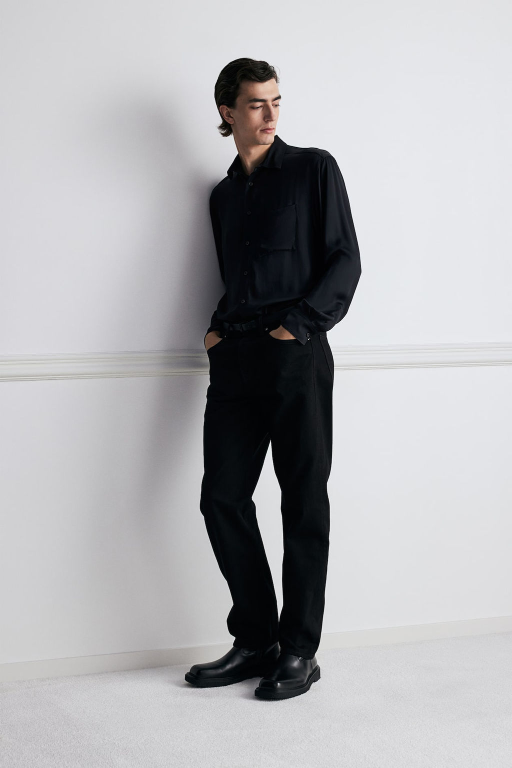 Camisa de saten Regular Fit - H&m фото 4
