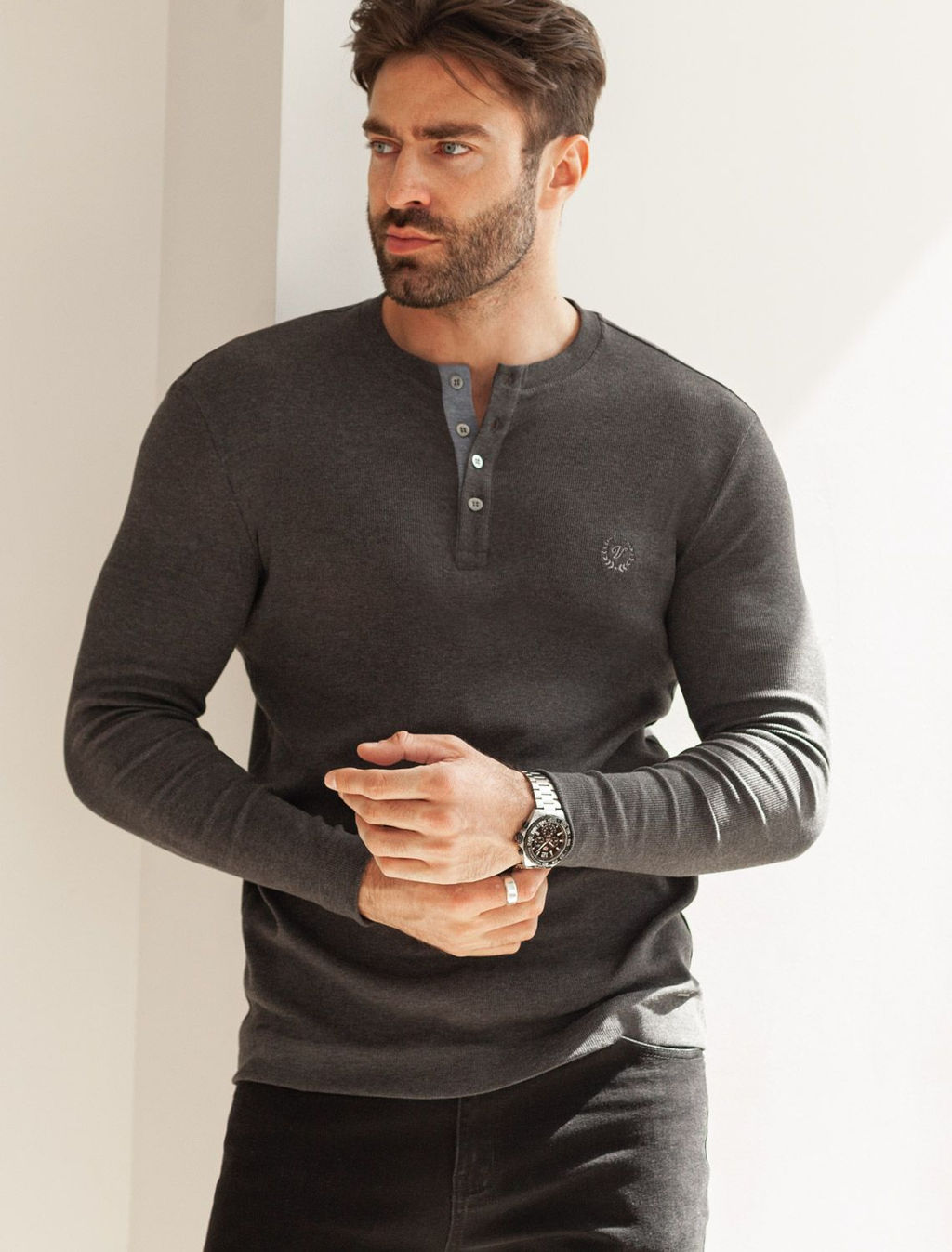 Лонгслив из премиального хлопка с эластаном