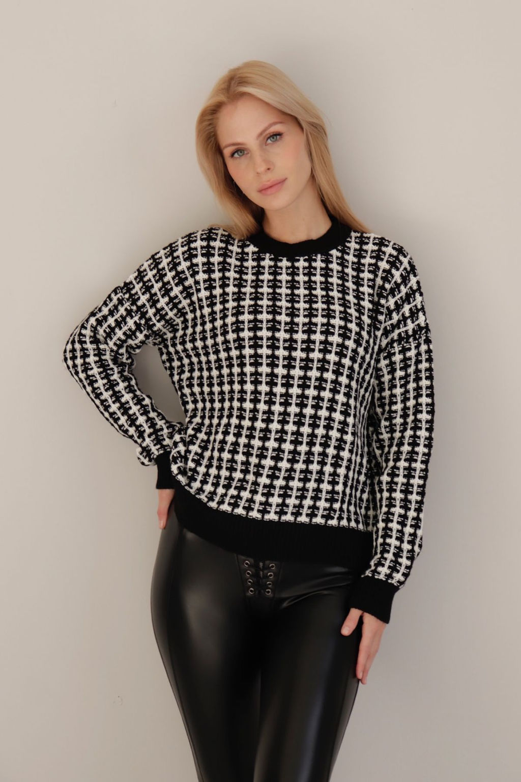 10398 Джемпер чёрно-белый - Martichelli фото 2