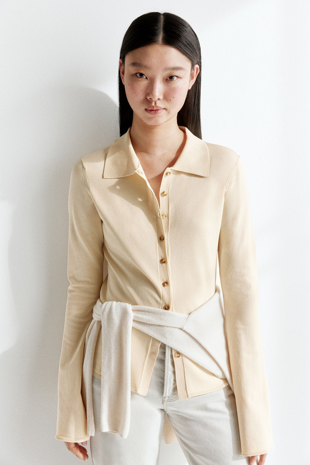 Top de punto fino con tapeta de botones - H&m фото 4