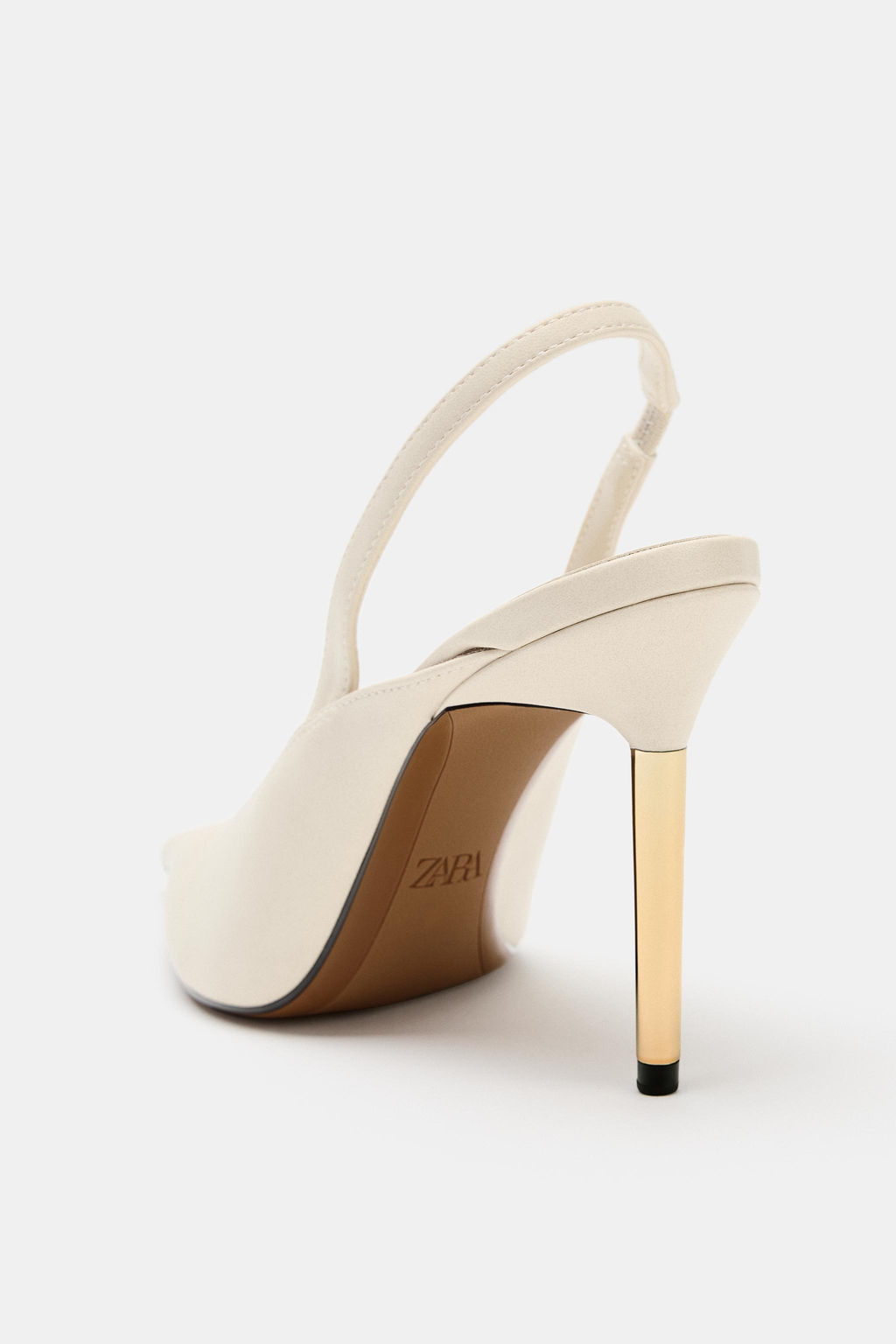 ZAPATO DESTALONADO TAC?N METALIZADO / Blanco - Zara фото 4