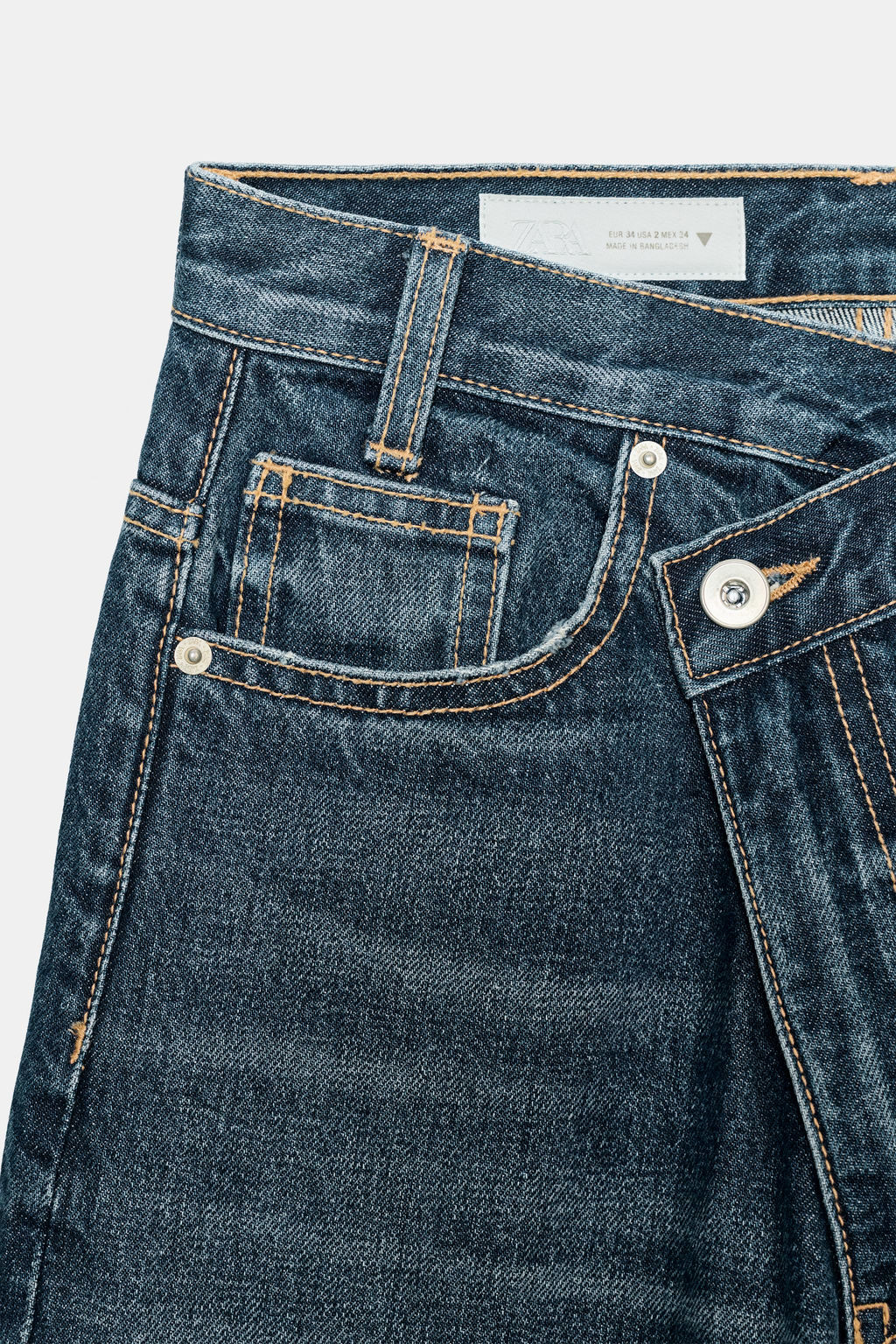 TRF WIDE-LEG CROSSED WAIST HIGH-WAIST JEANS - Zara фото 22
