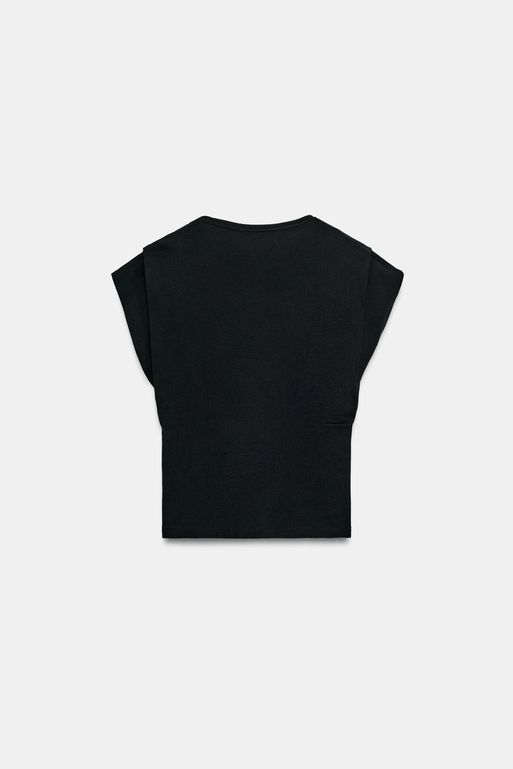 CAMISETA ESCOTE PICO ALGOD?N / Negro - Zara фото 6