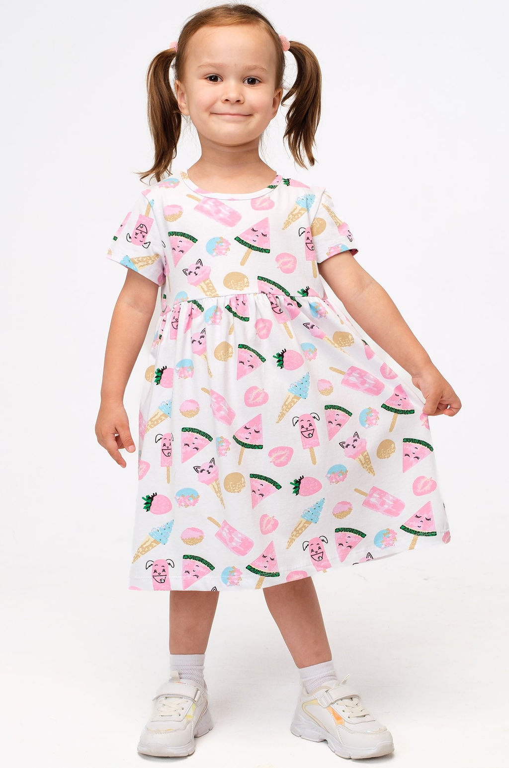 Летнее хлопковое платье с лайкрой для девочки Bonito