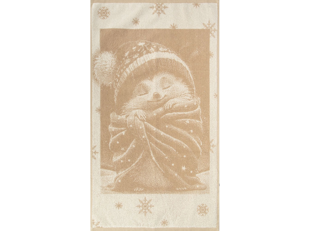 6с103.512ж2 Спящий ёжик(лён3) Полотенце махровое 50х90см