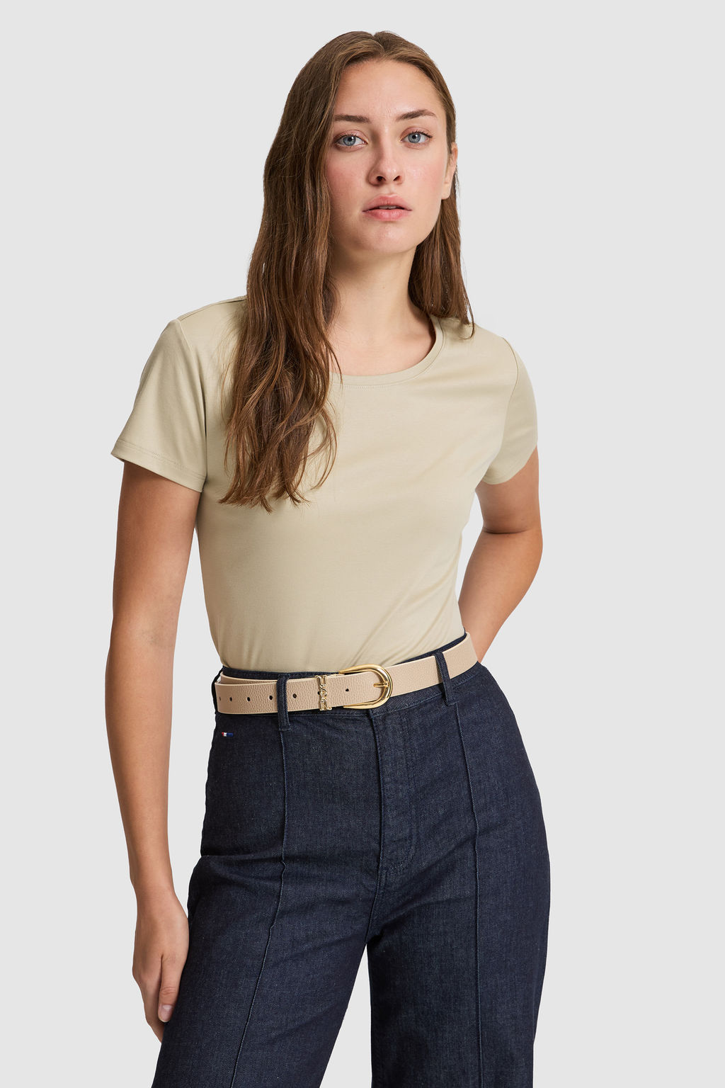 Kad_n A__k Haki Bisiklet Yaka Basic Ti__rt - U.s. polo assn фото 3