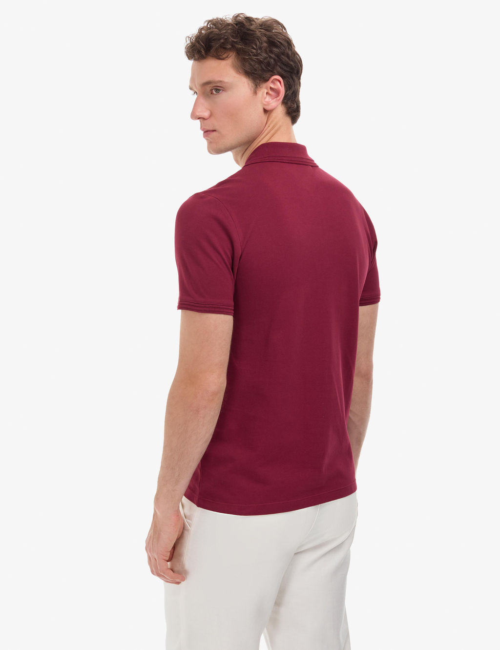 Bordo Slim Fit %100 Pamuk K_vr_lmaz Polo Yaka Basic Ti__rt