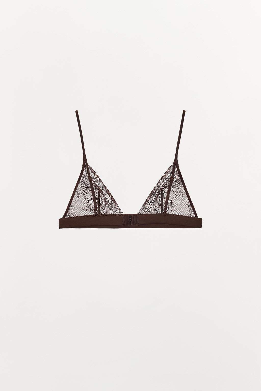 LACE TRIANGLE BRA WITH CONTRAST DETAIL - Zara фото 5