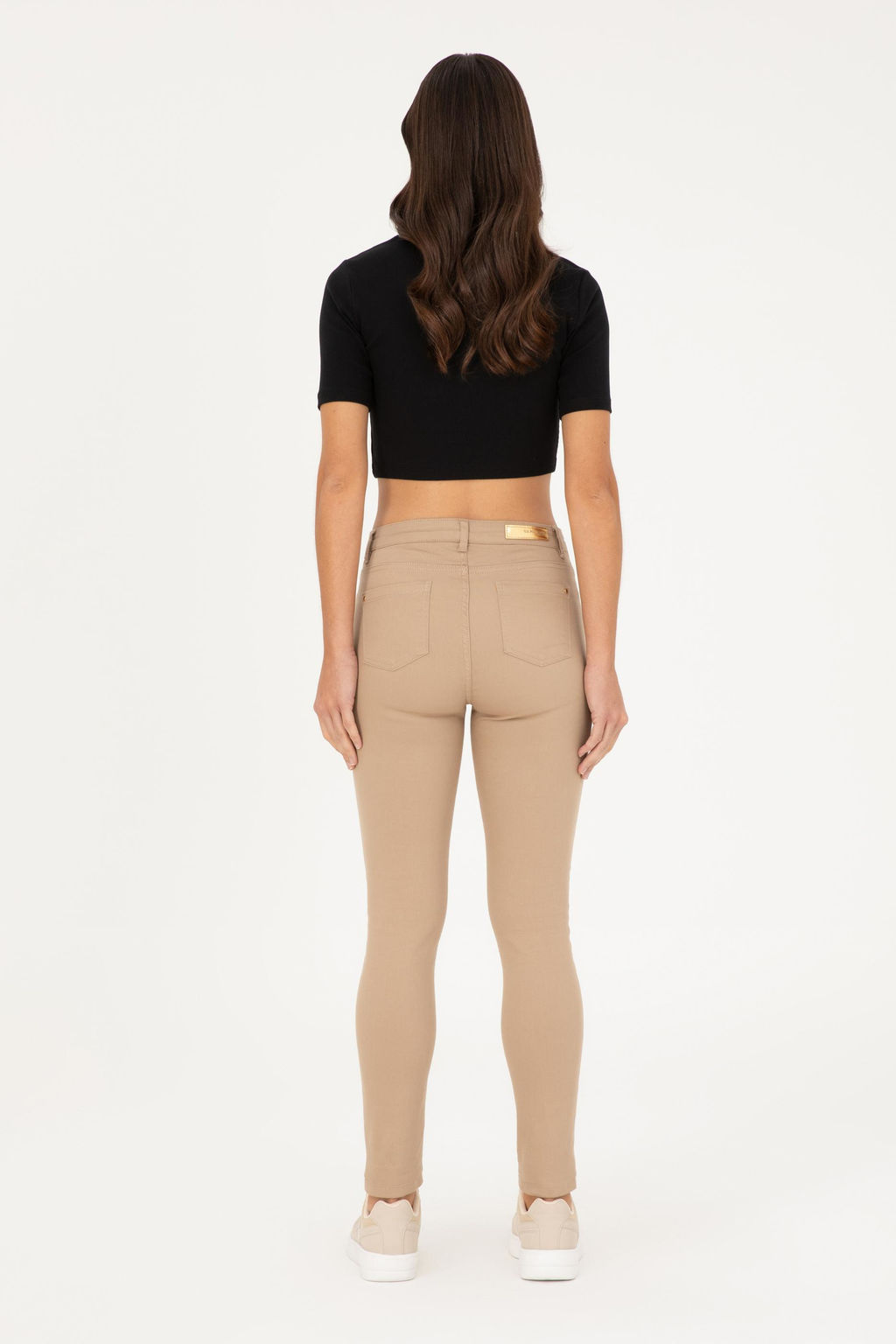 Женские брюки песочного цвета из парусины - U.s. polo assn фото 4