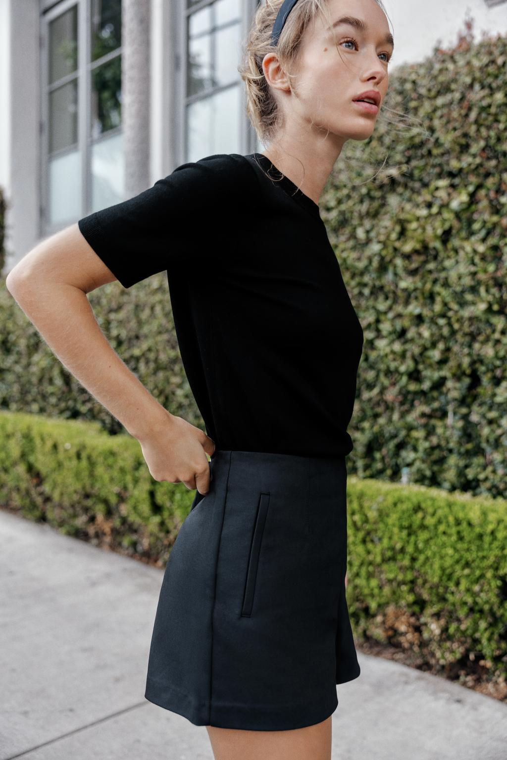 BASIC PLAIN KNIT SHORT SLEEVE TOP - Zara фото 6