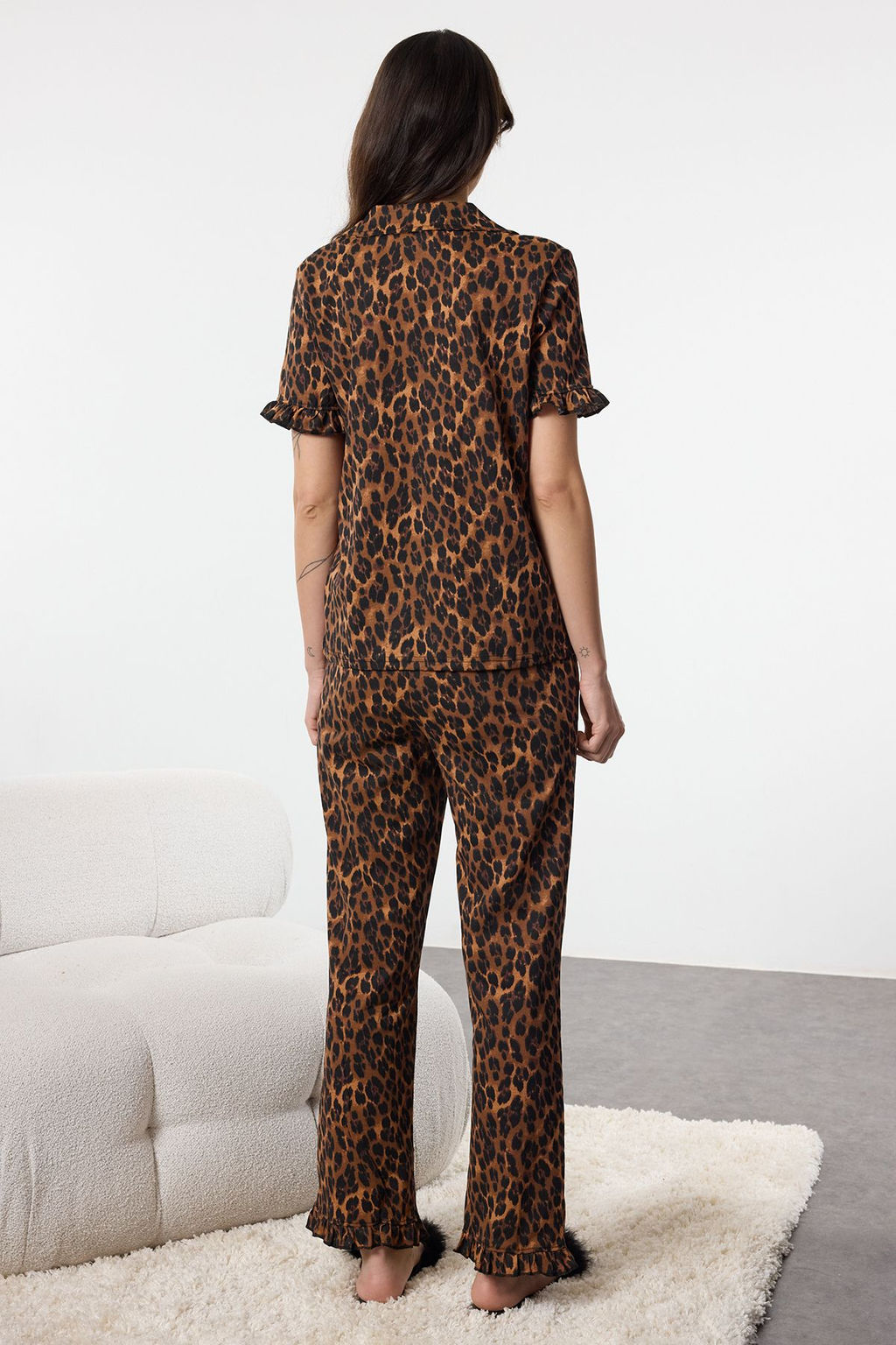 Trendyolmilla Mint %100 Pamuklu F?rf?r Detayl? Orme Pijama Tak?m? THMSS24PT00223 фото 32