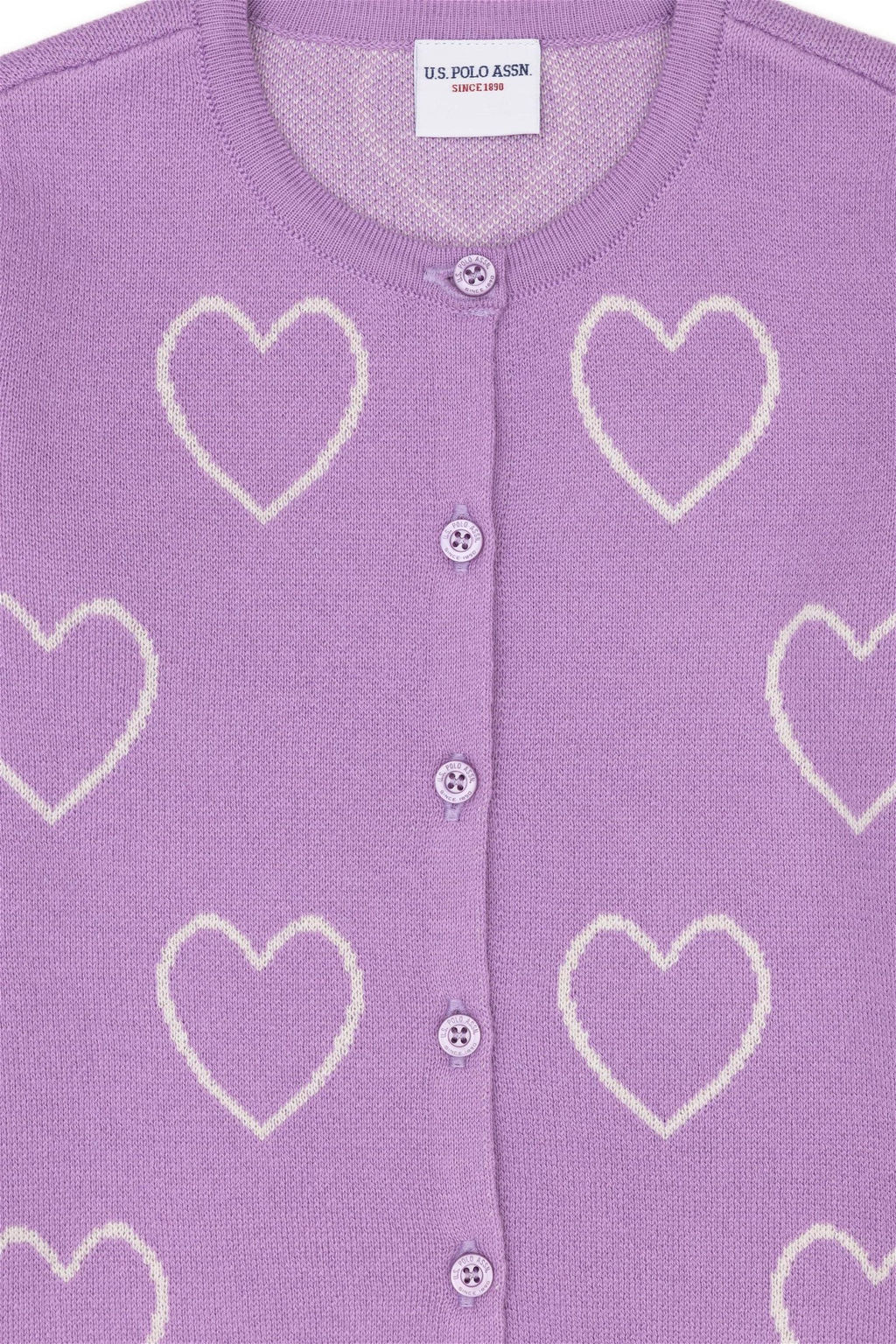 Сиреневый трикотажный кардиган для девочки - U.s. polo assn фото 5