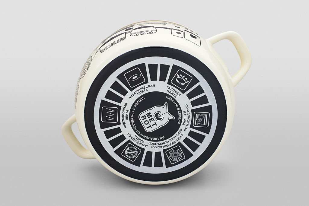 ГЛУБОКАЯ КАСТРЮЛЯ ЭКСКЛЮЗИВ СО СТЕКЛ. КРЫШКОЙ РЕТРО 5,7Л (22 СМ) - Metrot фото 3