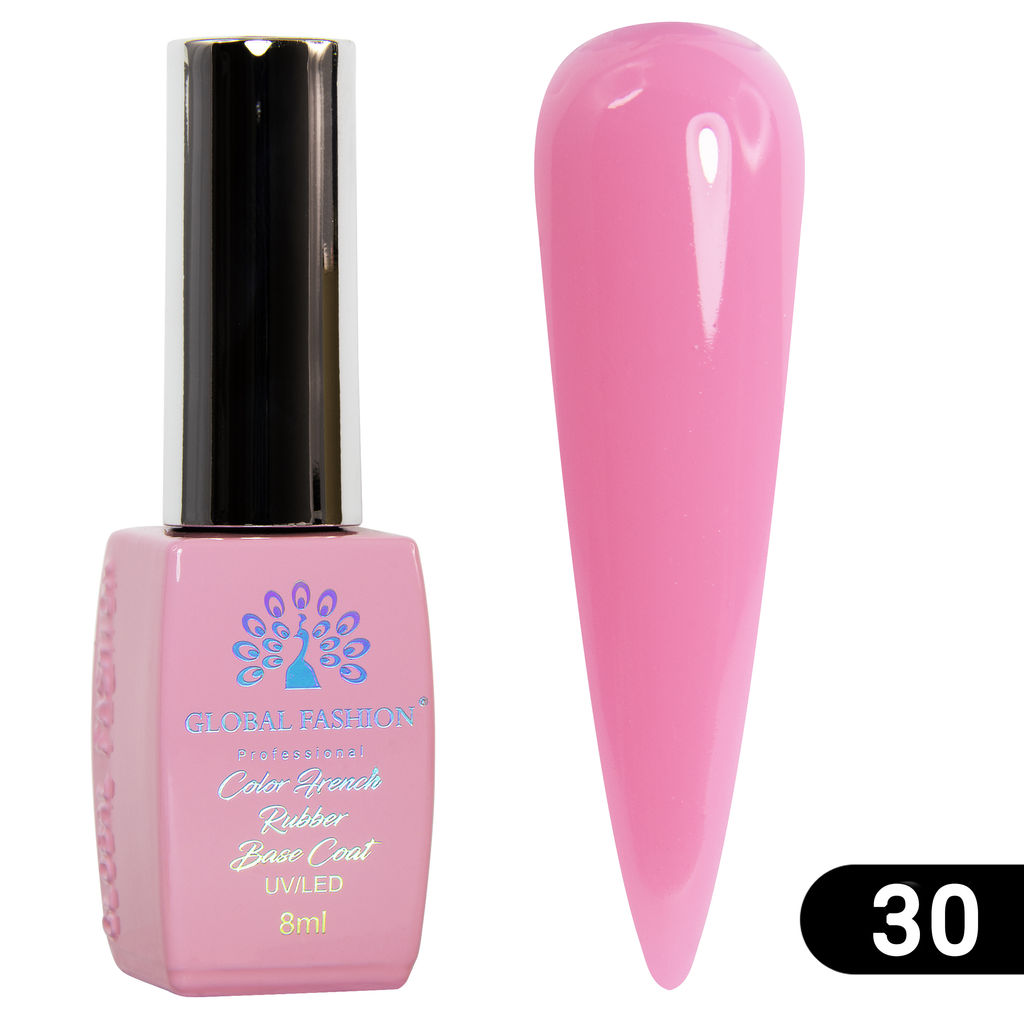 Цветная френч база для гель лака Global Fashion, Color French Base Coat 8 мл, 30 фото 5