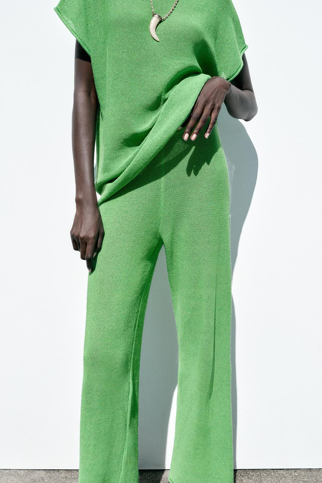 WIDE-LEG KNIT TROUSERS - Zara фото 5