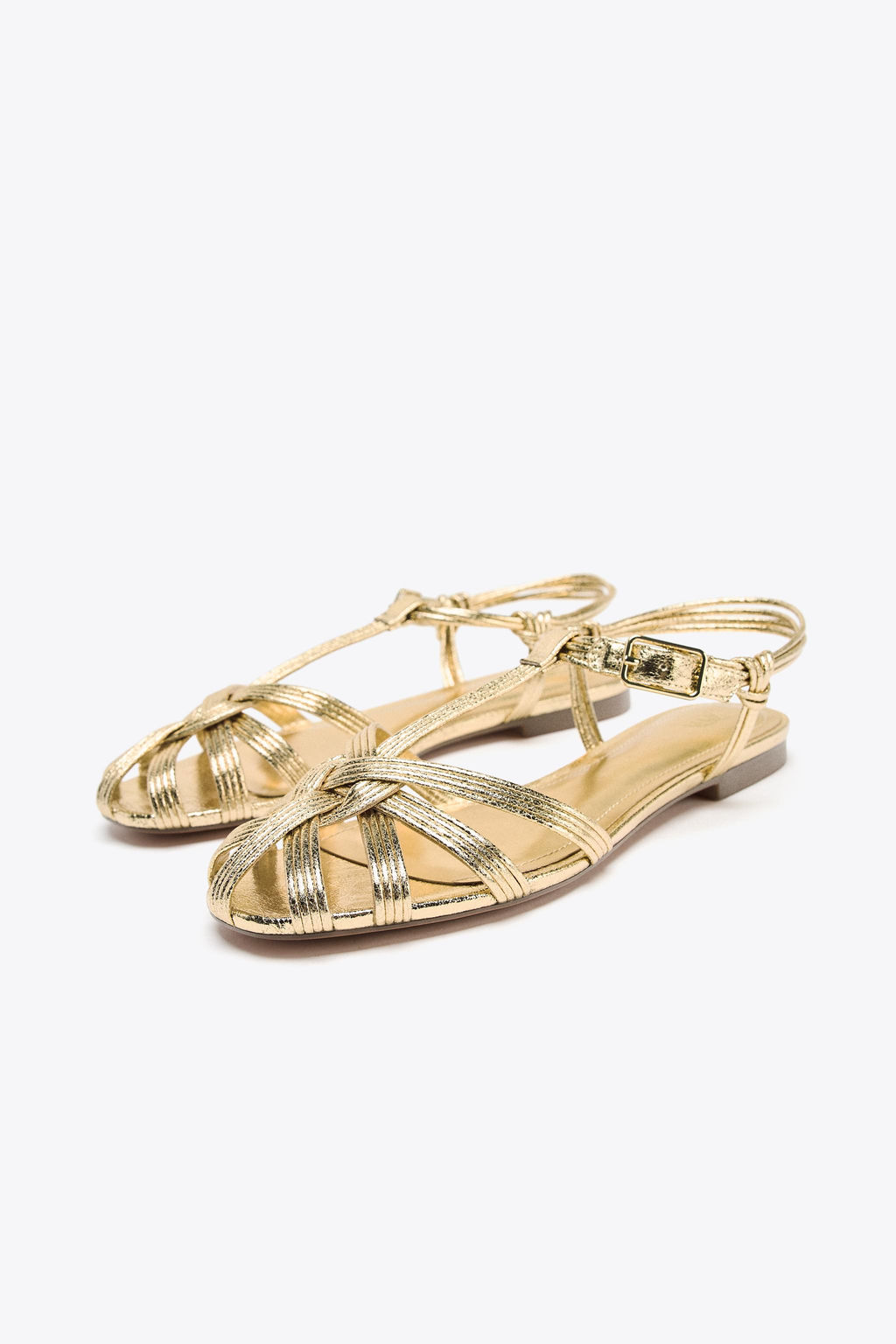 STRAPPY METALLIC-EFFECT CAGE SANDALS - Zara фото 13