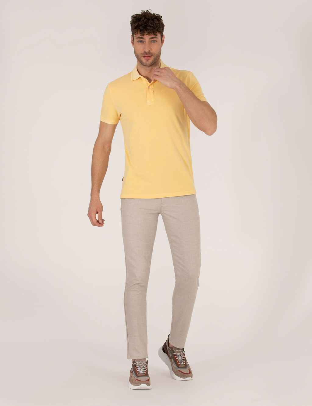 A__k Sar_ Slim Fit %100 Pamuk Polo Yaka Ti__rt