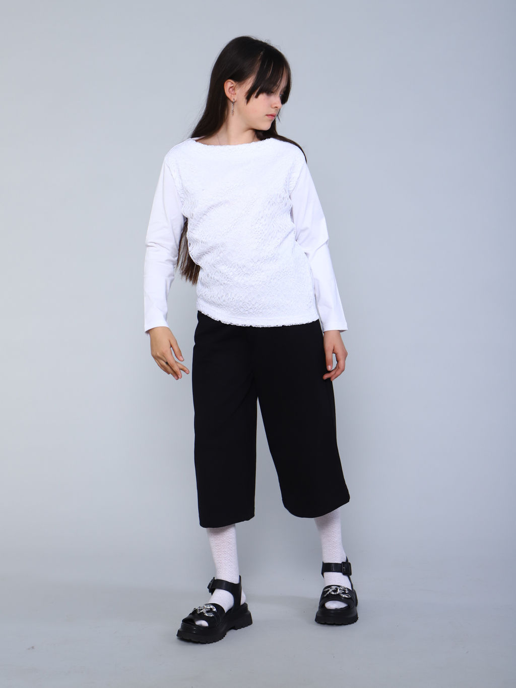 Лонгслив Брианна белый - Ладошки фото 5