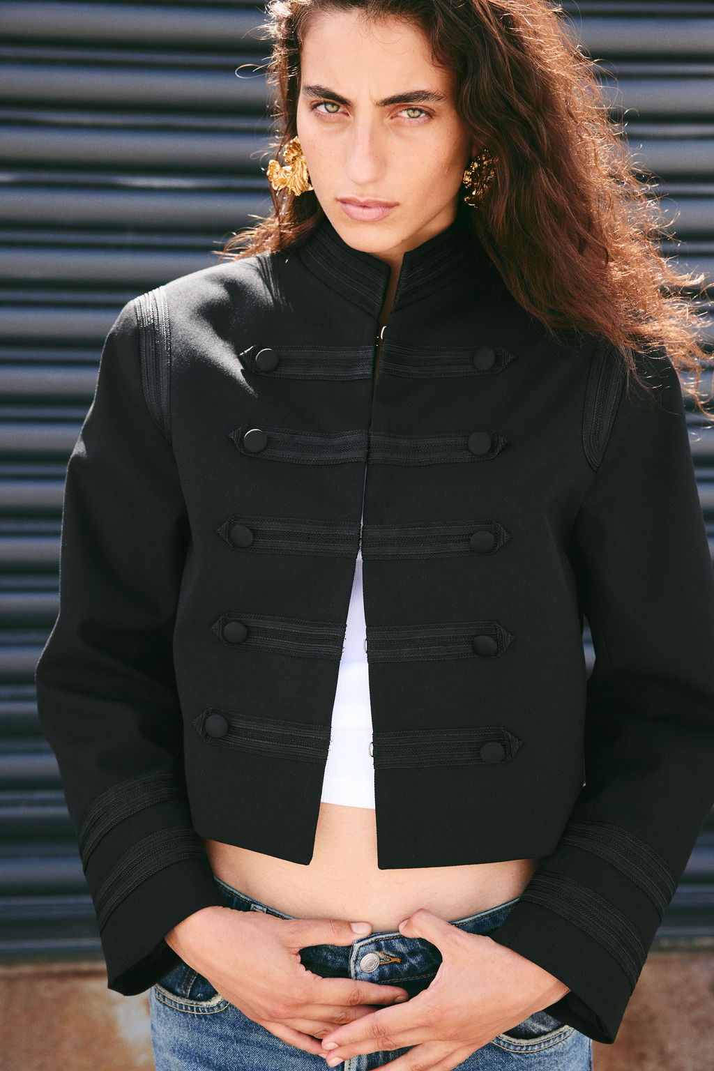 Chaqueta de sarga con hombreras - H&m фото 5