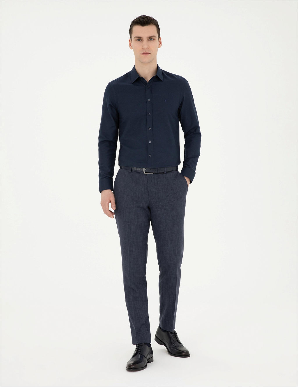 Lacivert Slim Fit Uzun Kollu G_mlek - Pierre cardin фото 4