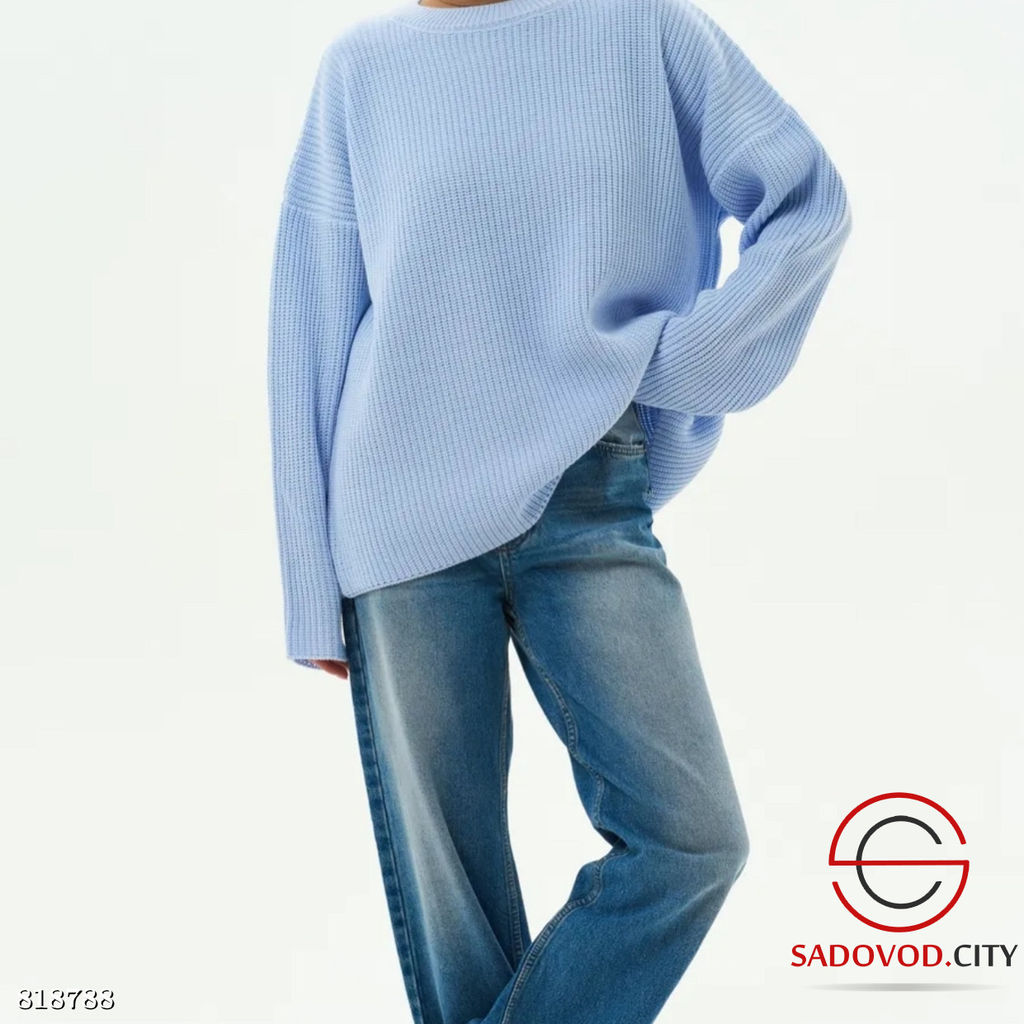 Свитер вязаный однотонный