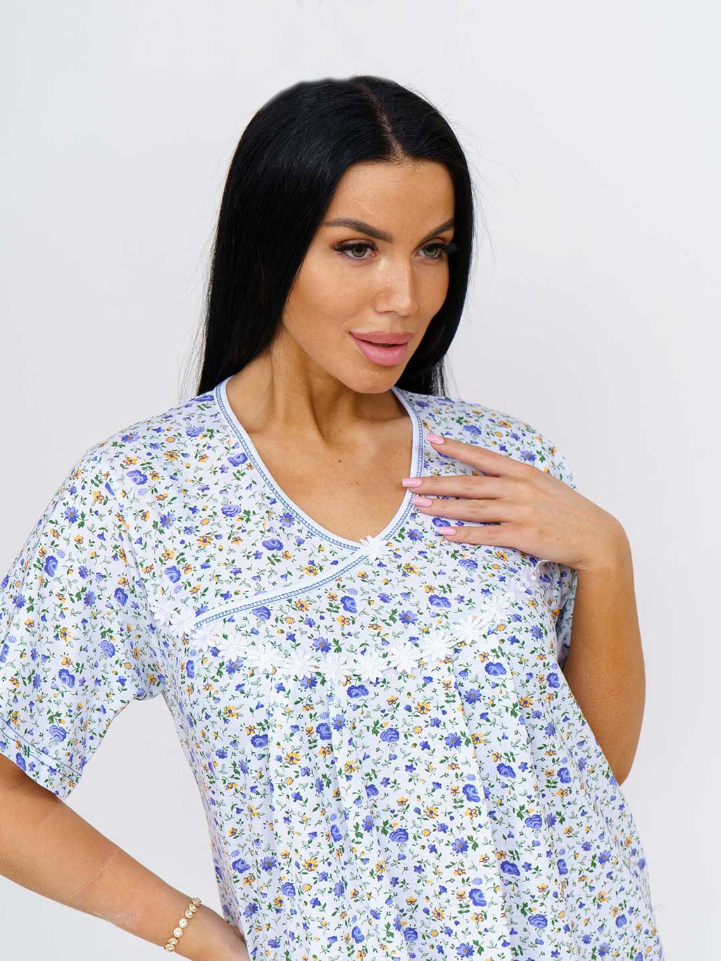 Ночная сорочка женская, цвет белый синий зеленый оранжевый