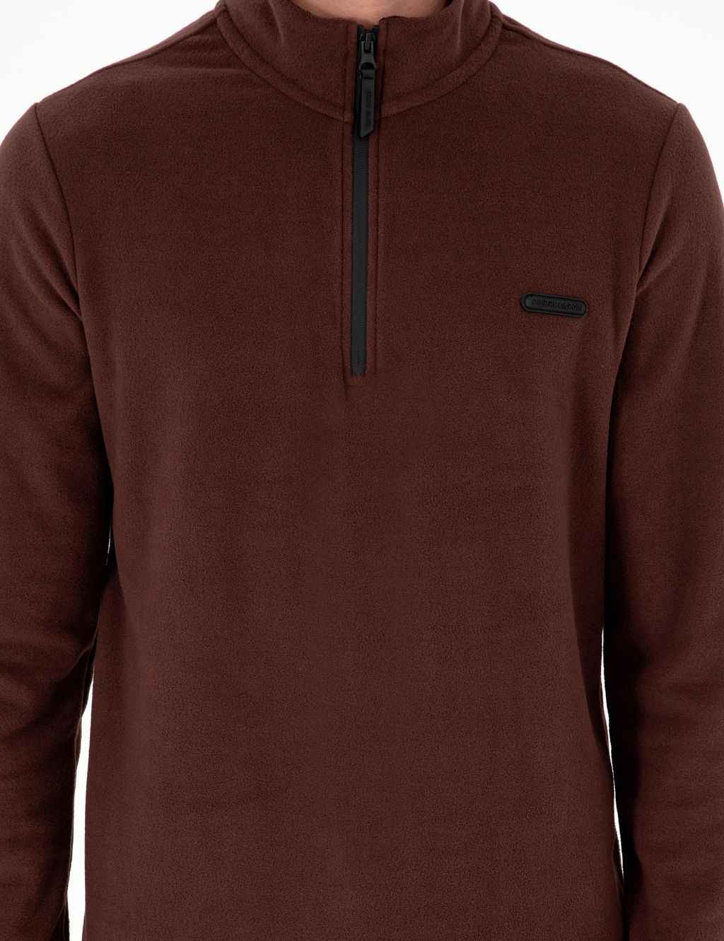 Kahverengi Regular Fit Yar_m Fermuarl_ Polar Sweatshirt - Pierre cardin фото 6