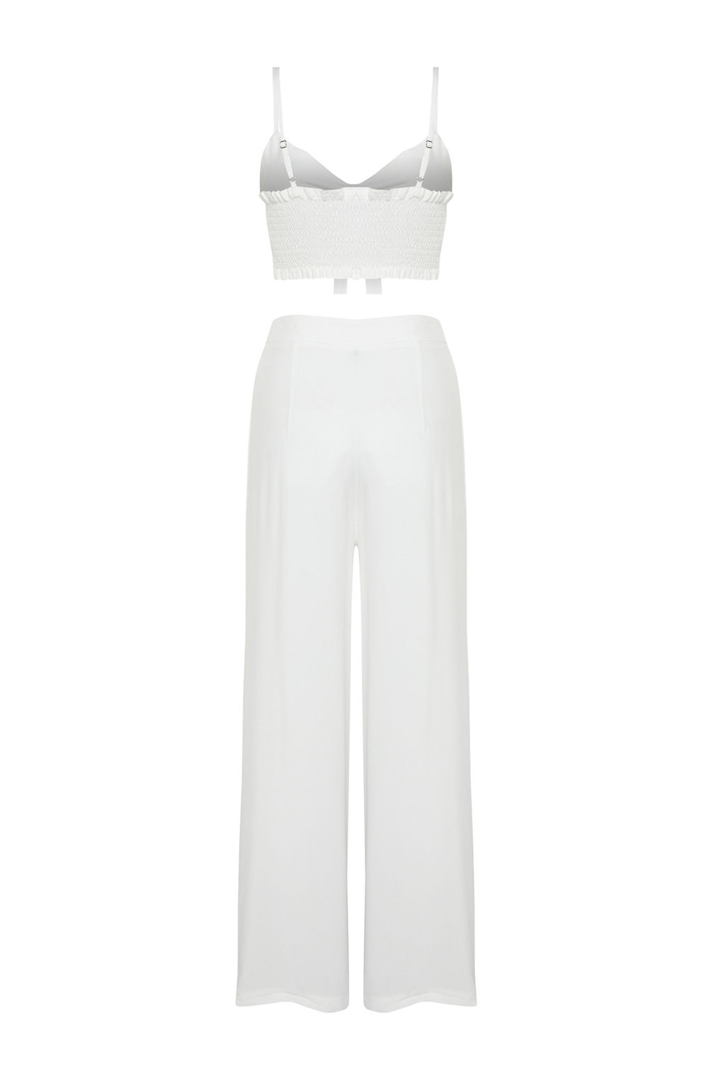 Plaj Giyim Ekru Dokuma Y?rtmacl? Yuksek Bel Maxi Bluz-Pantolon Tak?m TBESS21AU0092 - Trendyolmilla фото 9