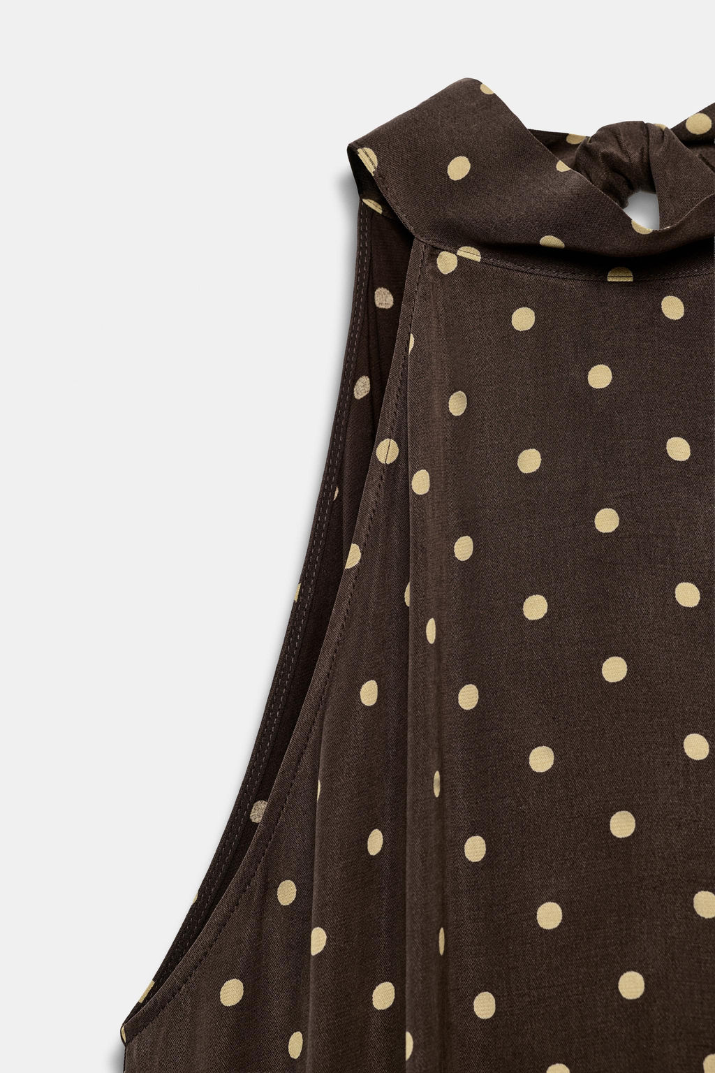 VESTIDO HALTER LUNARES ZW COLLECTION / Marr?n / Crudo - Zara фото 7