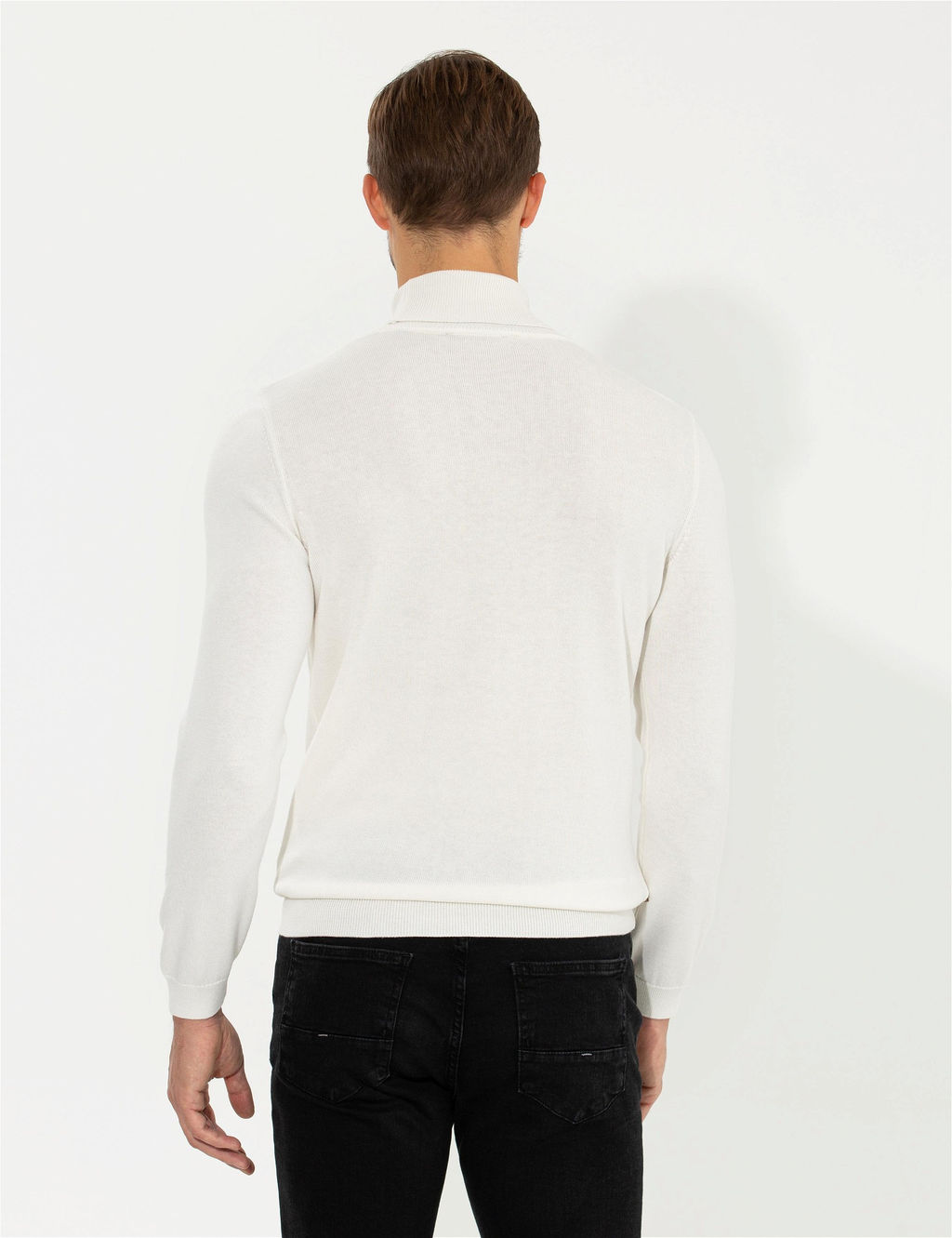 Ekru Slim Fit Bal_k__ Yaka Triko Kazak - Pierre cardin фото 5