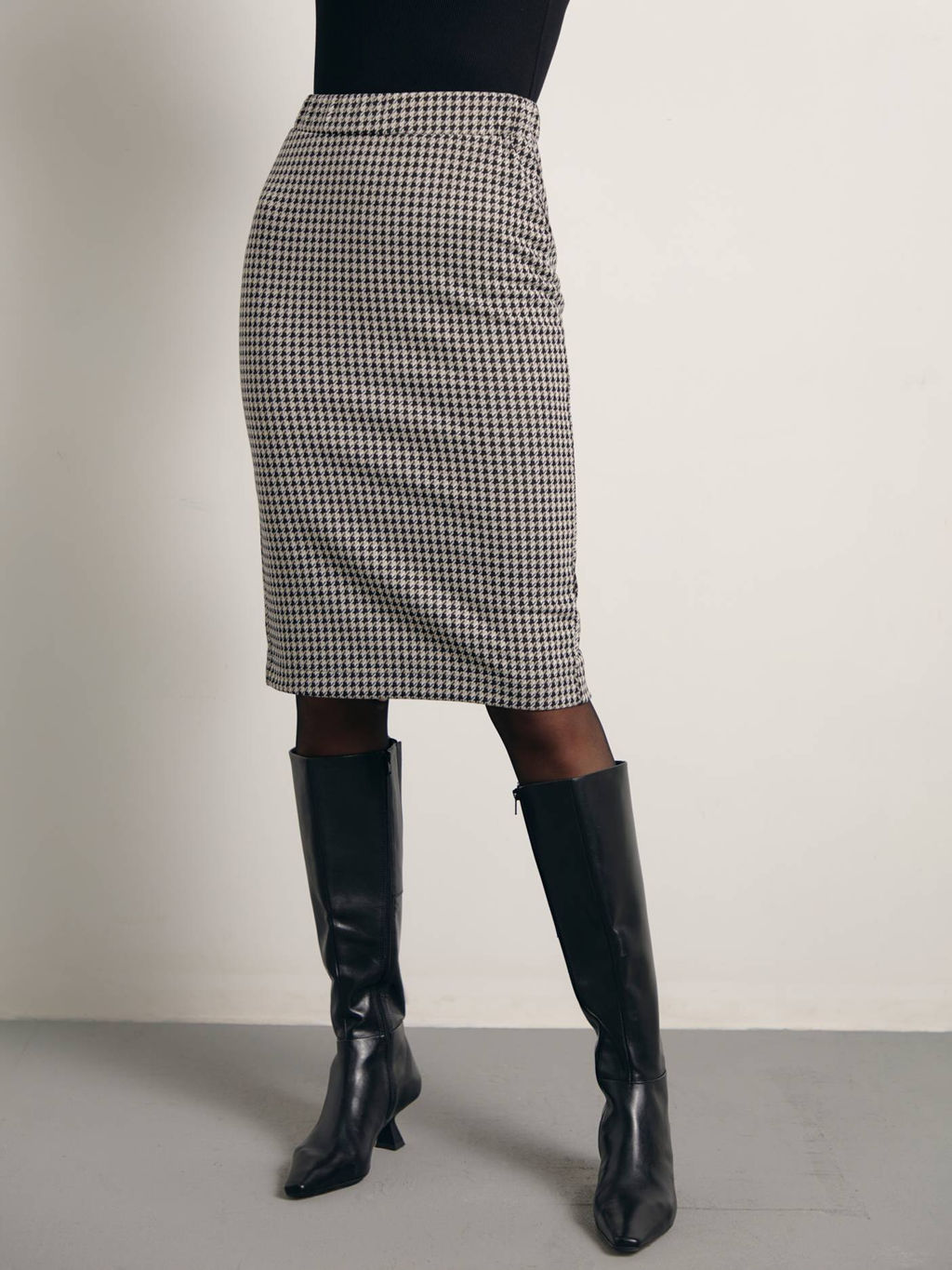 CONTE Юбка прямого силуэта в гусиную лапку LU 1414 dogtooth dogtooth