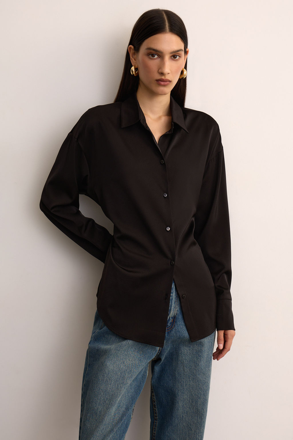 Рубашка из сатина с завязками - Mollis фото 3