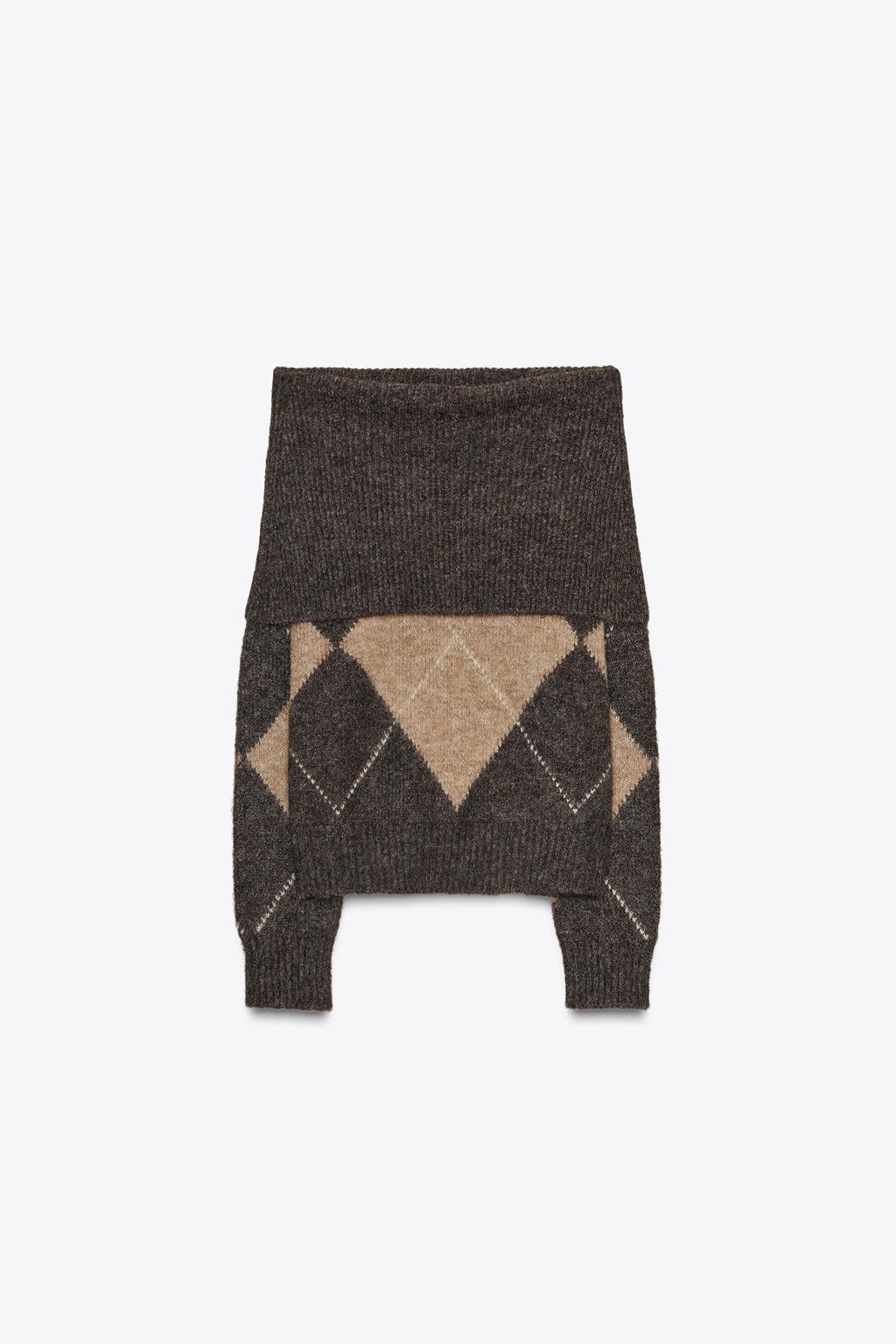 DIAMOND PATTERN STRAPLESS KNIT SWEATER - Zara фото 6