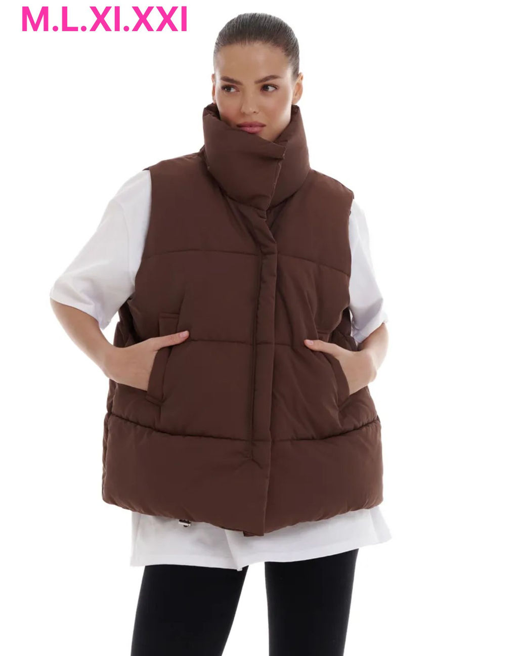 K13029 Жилет синтепоновый КОРИЧНЕВЫЙ