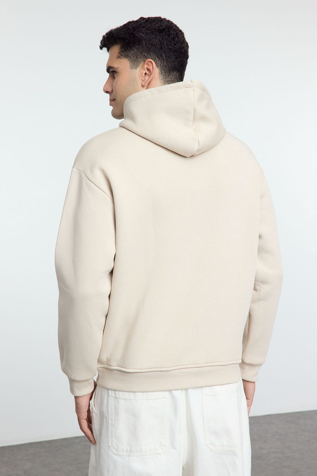 TRENDYOL MAN Haki Oversize/Genis Kesim Nak?sl? Ici Polarl? Kapusonlu Sweatshirt TMNAW25SW00016 - Trendyolmilla фото 5
