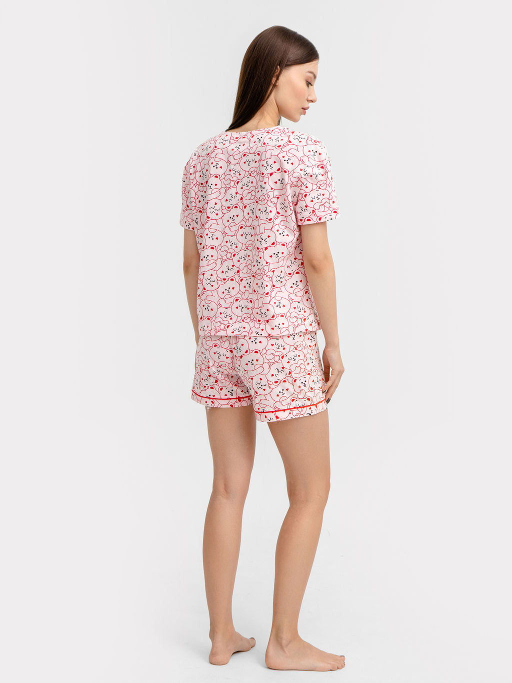Комплект женский (жакет, шорты) розовый с медведями - Mark formelle фото 4