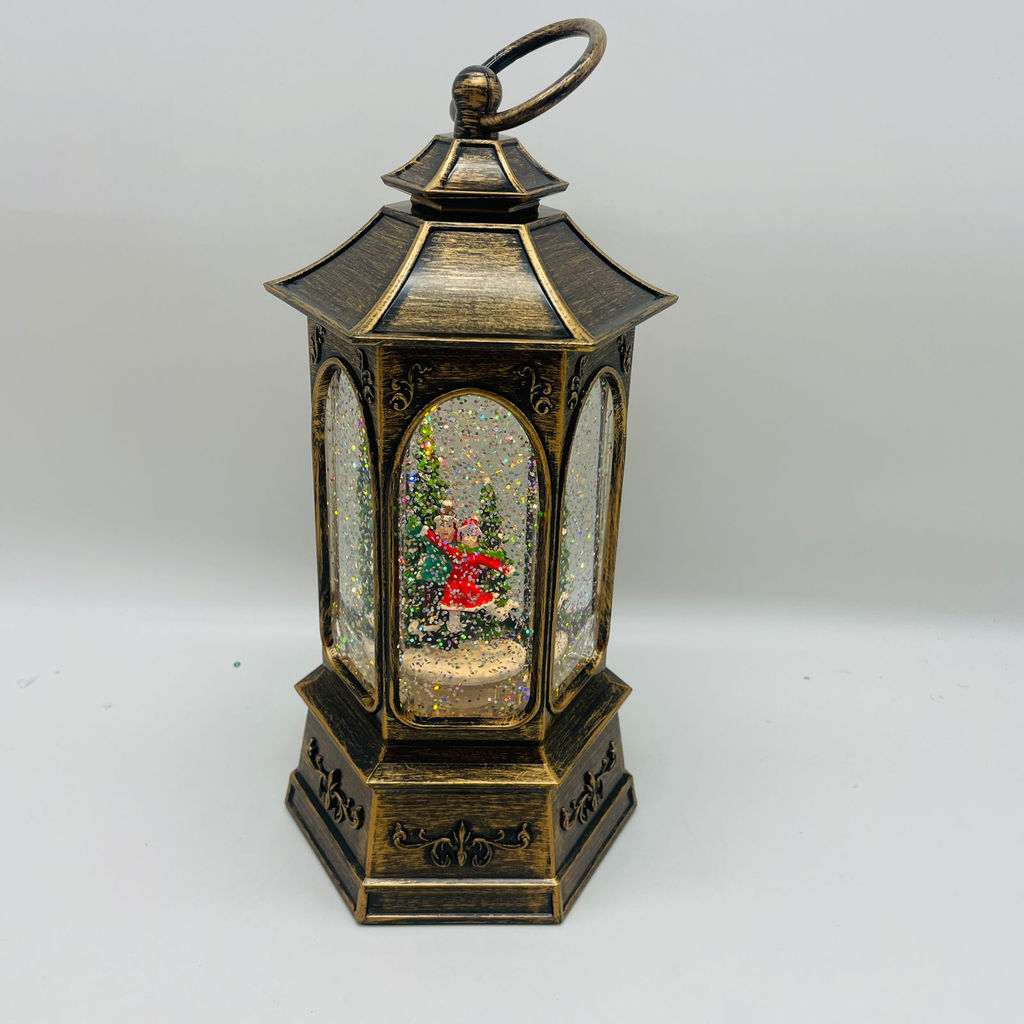 Новогодний декор Фонарь стекло - Зимнее катание 26 см (арт. 8894С) - Ип лебедев о.ю фото 3