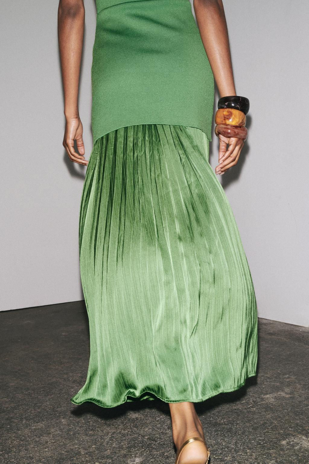 PLEATED KNIT COMBINATION DRESS - Zara фото 3
