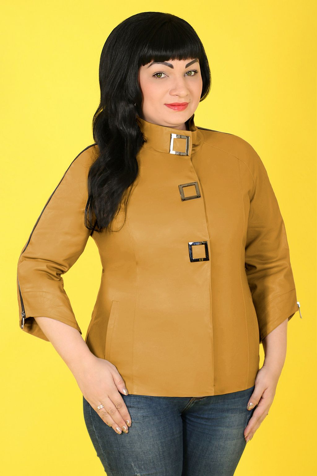 Куртка с коротким рукавом кожаная