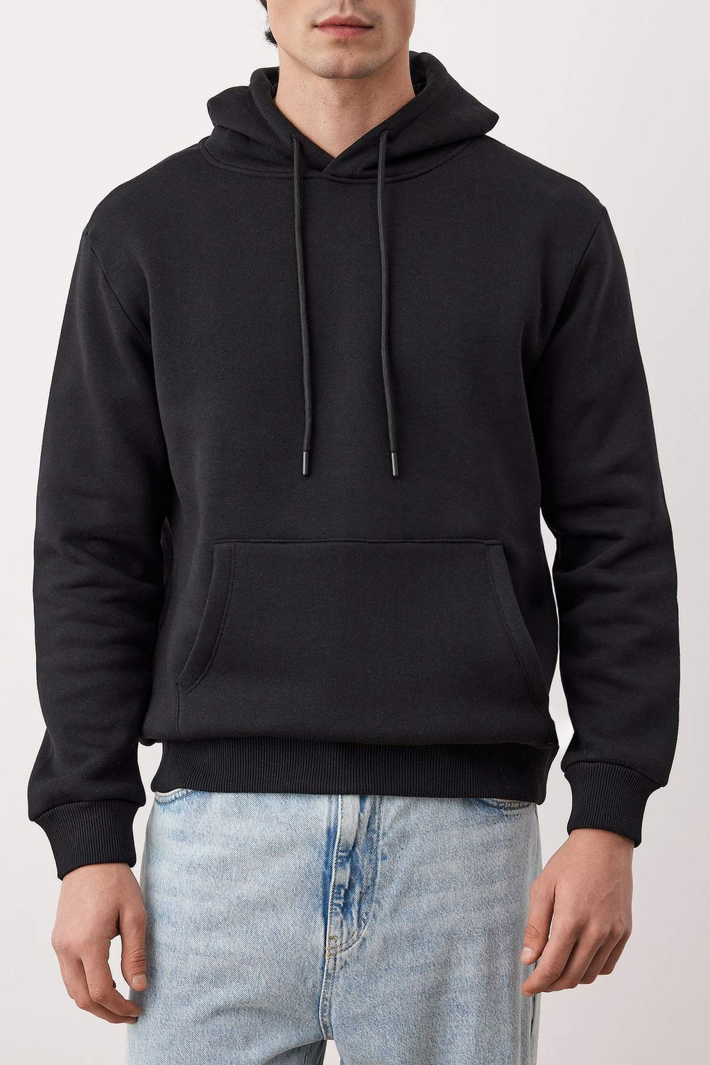 Siyah Regular/Normal Kesim Kapusonlu Ici Polarl? Kal?n Sweatshirt TMNAW26SW00016 - Trendyolmilla фото 3