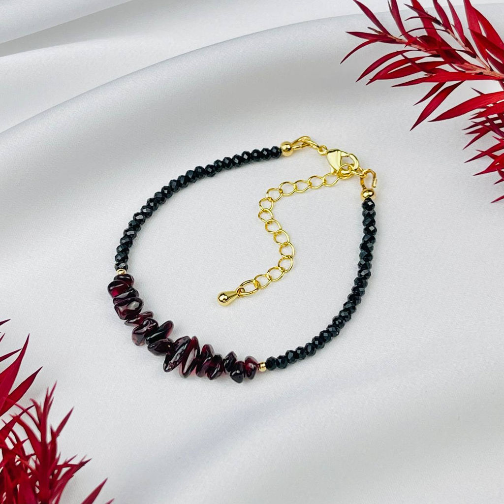 Браслет из Шпинели и Граната 16,5 см +