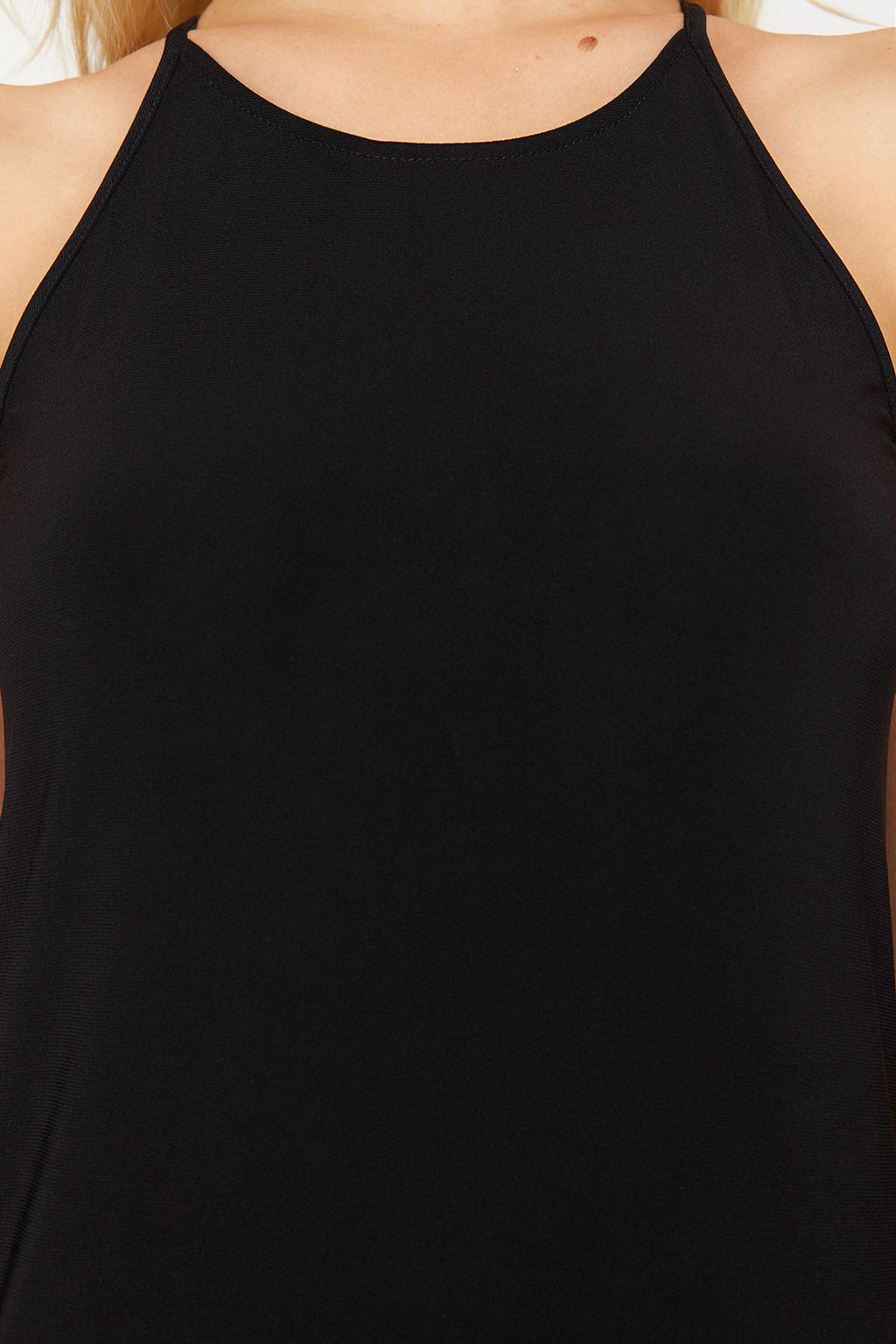 TRENDYOLMILLA Siyah Soyut Halter Yaka A-line/Can Ac?lan Esnek Maxi Orme Kalem Elbise TWOSS24EL00558 фото 3