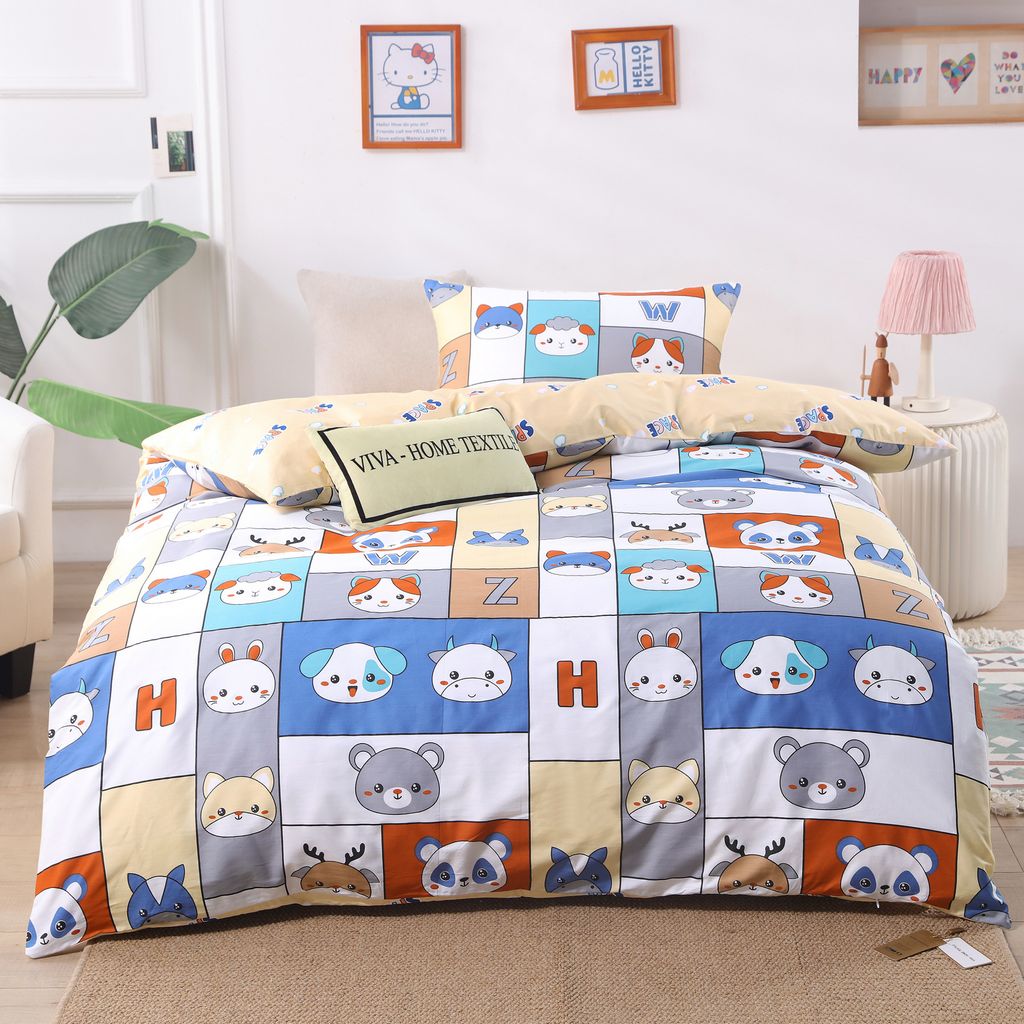 Комплект постельного белья на резинке Сатин Люкс KIDS 100% хлопок CDKR039 140*200*25/1.5 спальный/50-70 1 шт